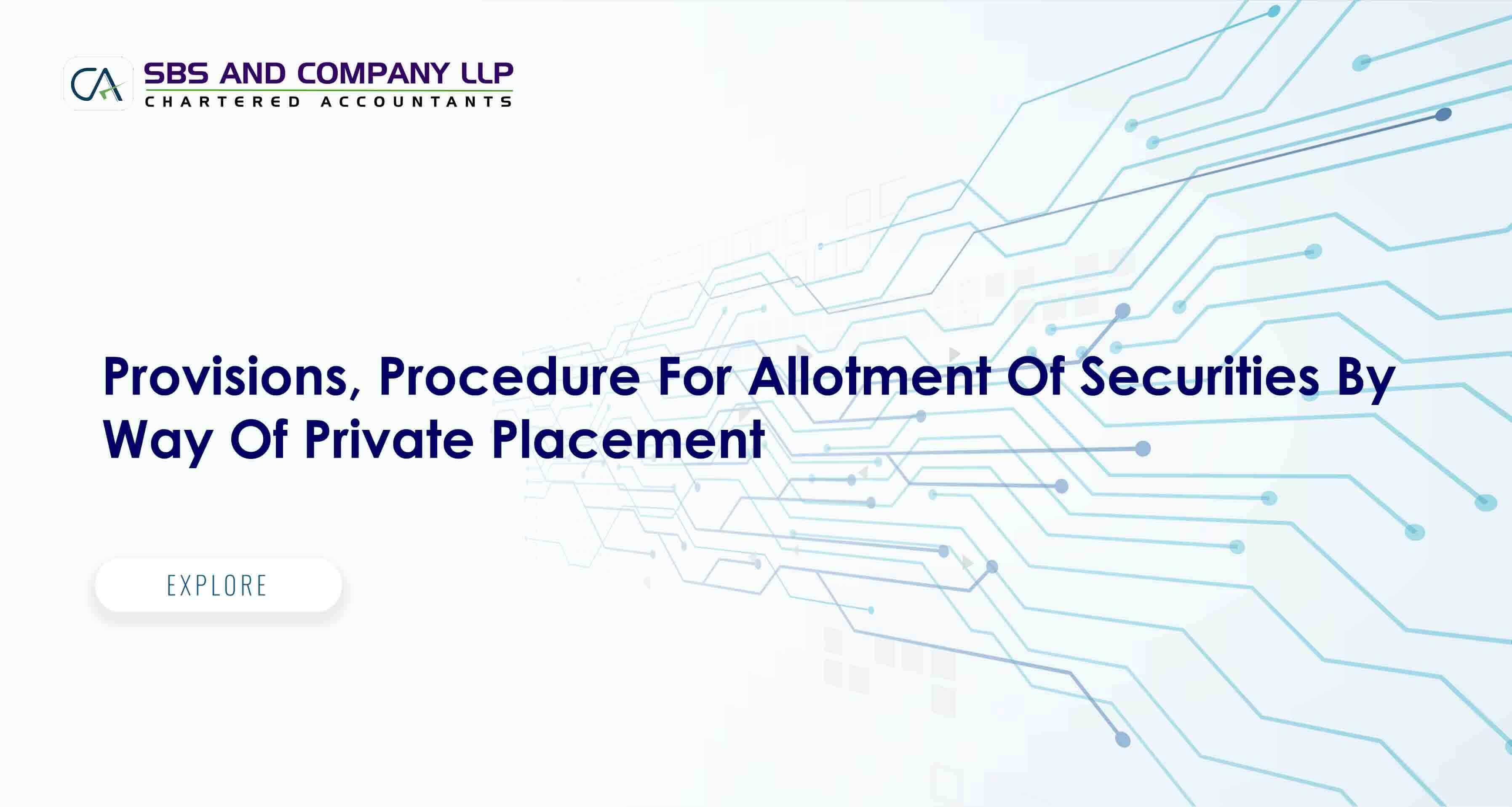 Provisions, Procedure For Allotment Of Securities By Way Of Private Placement
